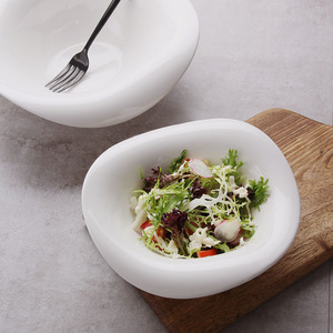 French Salad Bowl Restaurant <b>Ceramic</b> Shaped Dessert Soup Snack - Product Image 1
