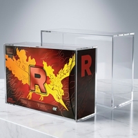 Boîte de présentation en acrylique pour collection de boosters, couvercle magnétique, protection anti-UV, vente en gros pour jeux de cartes à collectionner TCG