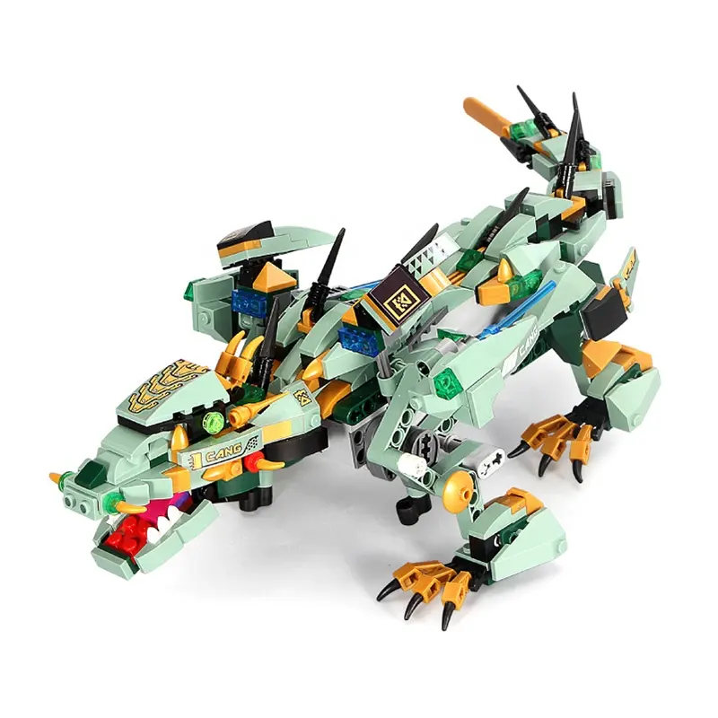 Hayvan krallık ejderha savaşı yapı taşları oyuncak, akıllı APP uzaktan kumanda dinozor DIY plastik tuğla RC oyuncak seti