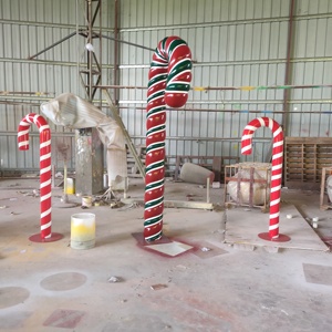 Commercial Navidad décor fibre de verre sculpture de Noël grande figurine statue ornements décorations de Noël en plein air canne à sucre - Product Image 1