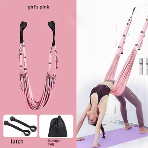 Hamac de <span class=keywords><strong>yoga</strong></span> <span class=keywords><strong>aérien</strong></span> pour femmes - <span class=keywords><strong>Matériel</strong></span> en coton, design portable pour la flexibilité de la porte, étirements, assistance pour les flexions arrière - Product Image 3