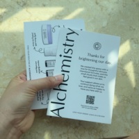 Cartes de remerciement professionnelles personnalisées avec logo imprimé en couleur, design tactile doux, faible MOQ