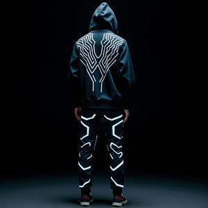 Vente en gros de survêtements unisexes en polyester/coton deux pièces pour hommes et femmes vêtements d'automne - Product Image 4