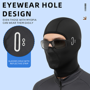 Passamontagna Estivo in Nylon Taglia Unica <span class=keywords><strong>con</strong></span> Foro Singolo per <span class=keywords><strong>Occhiali</strong></span>, Maschera Viso Corta in Seta Ghiaccio per Protezione Solare - Product Image 1