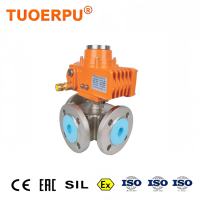 Vanne à boisseau sphérique électrique DN80 à trois voies, type T/L, en acier inoxydable 304, motorisée, pour coupure, déviation et régulation de débit, haute performance