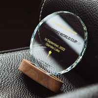 Trophée en verre cristal de différentes tailles Cadeau souvenir personnalisé avec logo personnalisé personnalisé
