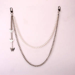 Cadena de Cintura con Perlas y Mariposas Estilo Harajuku, Plateada, Unisex, para Uso Diario - Product Image 5