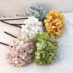 Flores de Hortensia Artificiales de Seda de Alta Calidad al por Mayor, Colores Vintage, Decoraciones para Bodas, Navidad y Graduaciones - Product Image 3