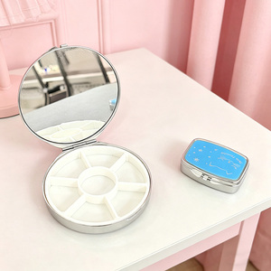 Custom Metallic Portable 7-Compartment <b>Mini</b> Metal Pill <b>Box</b> New Weekly Easy Daily <b>Storage</b> 7 Days Pill Organizer - Product Image 1