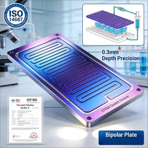 Пластина для электролизера водорода, обработанная на станке с ЧПУ |   Титановый сплав с точностью ±0,005 мм |   OEM для <span class=keywords><strong>PEM</strong></span>-электролизеров - Product Image 1