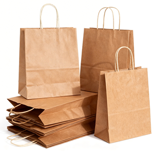 Biodegradable Stylish Recyclable <b>Brown</b> Kraft <b>Paper</b> <b>Bag</b> Custom Logo Shoulder Strap Organic Food Office Sundries Storage Factory - Product Image 1