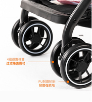 Roues de bébé pliables bon marché, grand siège tout Terrain, roues en PU compactes et légères