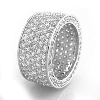 Luxus breite Versprechen Ringe für Frauen Pull Paved CZ Sparkling Eheringe Ringe Silber Farbe/Gold Farbe Modeschmuck