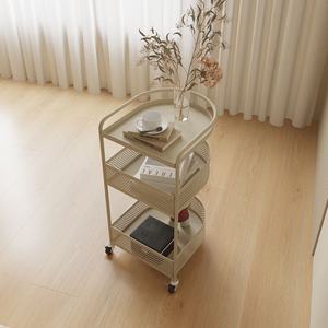 Zxm Glass Coffee <b>Table</b> With Wheels Movable Small Coffee <b>Table</b> With Storage Shelf, 2 Tier Metal Tea <b>Table</b> for Living Room Home - Product Image 1