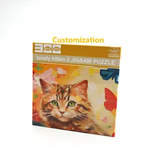 Joli chaton Puzzle jeu de mémoire jouets éducatifs pour enfants usine en gros 300 500 1000 pièces Puzzle personnalisé