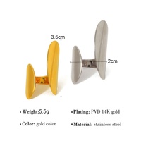 RH Hochwertiger Unregelmäßiger Geometrischer Offener Ring 18K Vergoldeter Edelstahl Nicht Verblassender Breiter Rand Personalisierter Modeschmuck