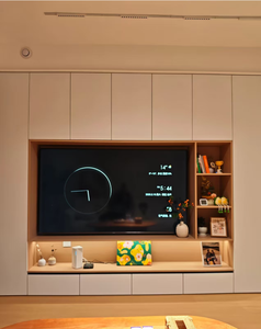 Console <span class=keywords><strong>TV</strong></span> murale personnalisable, rendu 3D CAD, meuble multimédia de luxe pour salon, <span class=keywords><strong>support</strong></span> <span class=keywords><strong>TV</strong></span> pour téléviseurs de 65 pouces et plus - Product Image 2
