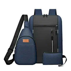 3in1 Nouvelle Mode Prix Compétitif Designer Personnalisé Imperméable 2024 Sacs d'école Adolescent Décontracté Sac à dos pour ordinateur portable Ensemble pour étudiant