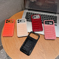 Étui de téléphone de luxe en cuir de crocodile de haute qualité avec porte-cartes pour iPhone 18 Pro Max, 17 Air, 16 Plus, 15, 14
