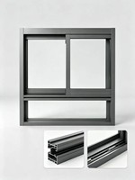 Ventana Corredera de Aluminio Moderna YATTON con Certificación CE, Diseño Horizontal, Sistema de Seis Rieles, Resistente al Viento, Eficiente Energéticamente, para Cocina y Escuela