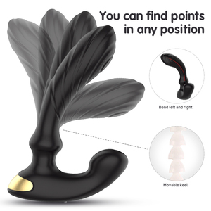 Envío de la gota Vibración de doble cabeza Butt Plug Vibrador <span class=keywords><strong>Prostata</strong></span> Masajeador Anal Masculino Juguetes sexuales anales para hombres - Product Image 4