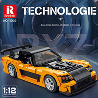 Reobrix 11029 Super Racer, Coche de Carreras a Escala 1:12, Rompecabezas de Modelos de Autos, Juguete de Ensamblaje para Niños, Regalo Navideño, 1482 Piezas, Juego de Bloques de Construcción