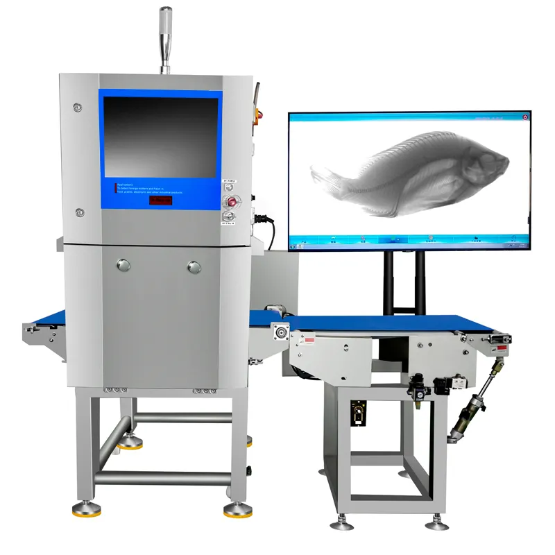 Balık kemik X ray perspektif makinesi balık kemikleri için 350W 0.1 prob x-ray muayene sistemi