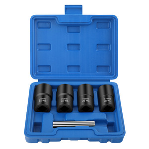 Juego de 5 puntas de destornillador antideslizantes de espiral inversa para quitar tuercas oxidadas, herramienta de reparación automotriz de 1/2 pulgada grande - Product Image 5