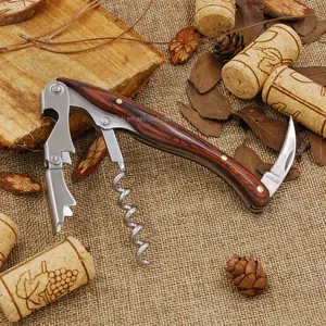 FORKRY Professional Cork Opener Stainless Steel Wine Bottle Opener Corkscrew With Wood Handle