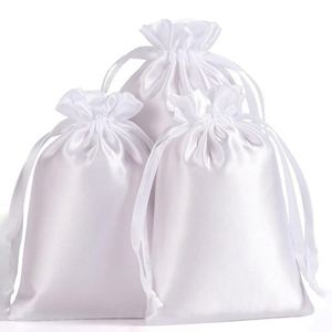 Pochette en satin avec cordon de serrage, grande, personnalisée, de luxe, en soie, pour emballage de bijoux, avec impression - Product Image 1