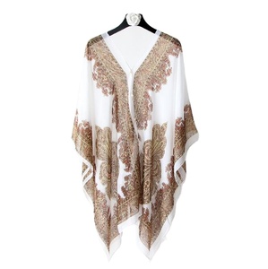 Kimono de plage Paisley pour femmes, en mousseline de soie, léger, <span class=keywords><strong>écharpe</strong></span> de Cape, de style bohème, pour l'été - Product Image 2