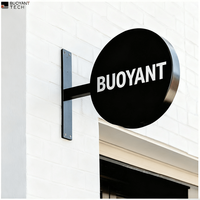 Panneau de rue rond logo maquette cercle Double face lightbox signalisation led boîte à lumière signe pour café boutiques bars restaurants