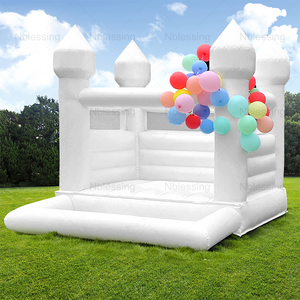 In Stock Jumper House Inflatable White Jumping Castle Wedding Bouncer for Party Wedding House With Blower Castle B - Product Image 3