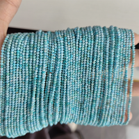 2mm Naturel Turquoise Perles Lâches Bleu Turquoise Facettes Rondes Micro Perles Long Strand Fabrication de Bijoux Perles