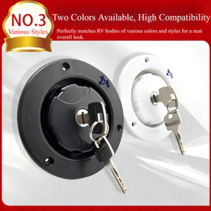 Entrada de Agua Redonda por Gravedad con Llave, Tapa de Llenado de Tanque de Agua ABS para RV, Accesorio de Modificación para Caravana/Autocaravana - Product Image 4