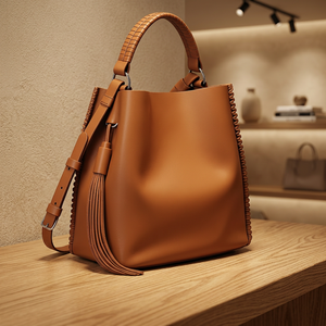 BS INTERNATIONAL Bolso de Mano Elegante para Mujer, 100% Cuero Genuino, para el Día de San Valentín, con Correa de Hombro Extraíble, Capacidad de 1L, Impermeable - Product Image 5