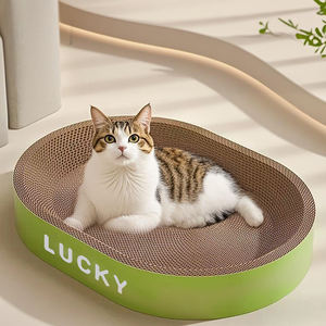 Cat Coçar Board gato Lixo All-in-one Tigela Tipo De Papel Ondulado Garra Bacia Oval Resistente ao desgaste Cat Coçar Board - Product Image 1