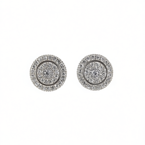 Orecchini a Perno Rotondi in Cristallo per Uomo e Donna, Accessori Minimalisti Hip Hop per Uso Quotidiano - Product Image 1
