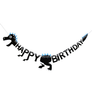 FUXIN Nouvelle bannière de fête d'anniversaire en forme de dinosaure, lettres suspendues, joyeux anniversaire, bannière écologique, matériau en carton durable, décoration de fête - Product Image 4