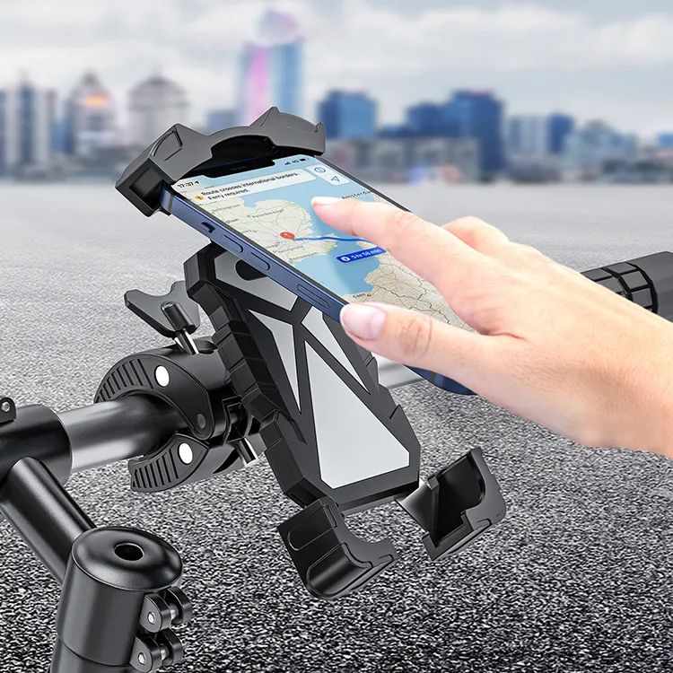 Motor Phone Mount Handlebar Cell Phone Clamp Scooter Phone Clip 4.7- 6.8 inch Cycle Mobile holders