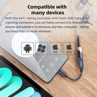 Adaptateur audio FiiO KA11 Type C vers 3,5 mm 32 bits/384 kHz, dongle USB amplificateur DAC HiFi pour Android/iOS/Win