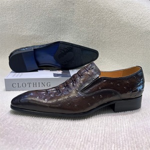 Zapatos de Cuero con Estampado de Cocodrilo, Estilo Europeo, para Hombre, de Piel Vacuna, con Punta en Pico, Mocasines Sin Cordones, Verano 2026 - Product Image 3