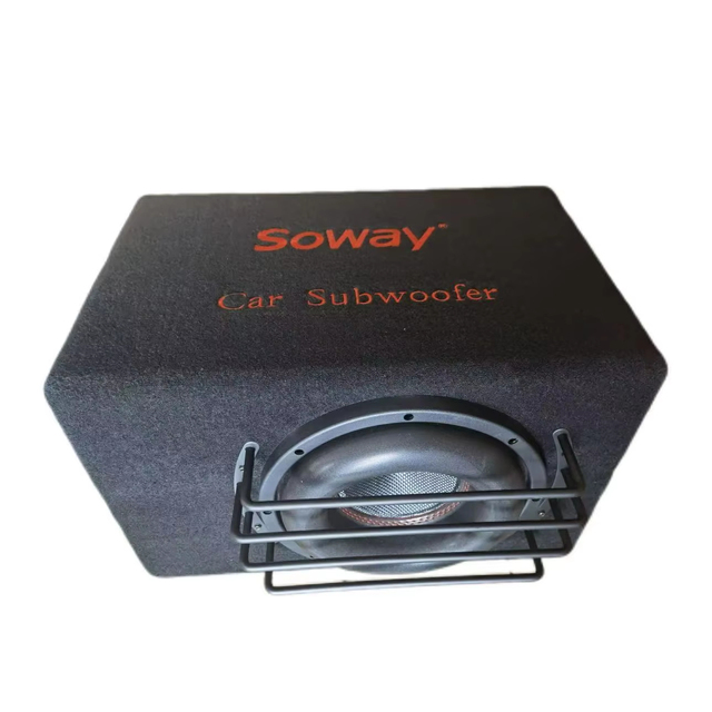 Soway High Power DC 12V DA-500 10'' Subwoofer Enclosure Single Coil Built-in Amplifier (600W Max Power) Chrome Frame Foam-edge