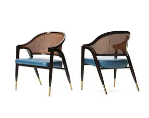 Cadeira moderna de madeira sólida, cadeira para lazer, sofá de madeira sólida, moderna do país americano, hotel, café, cadeira de recepção