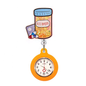 Montre infirmière personnalisée en acrylique avec <span class=keywords><strong>porte</strong></span>-<span class=keywords><strong>badge</strong></span> rétractable, montre de poche en silicone colorée pour hôpital, <span class=keywords><strong>porte</strong></span>-<span class=keywords><strong>badge</strong></span> et accessoire - Product Image 4