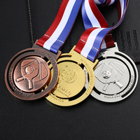 Échantillon Gratuit Médailles Personnalisées avec Logo en Relief Karaté Course Cyclisme Médailles Sportives Métal Laiton Antique Argent Cuivre Médaille Pickleball