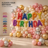Ballons gonflables à air chaud, articles à thème pour événements, fournitures de décoration de fête, ballon de fête en feuille, ensemble de ballons joyeux anniversaire pour enfants