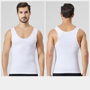 पुरुषों के लिए हॉट सेलिंग सस्ते सफेद टी-शर्ट बॉडी शेपर कम्प्रेशन अंडरवियर वेस्ट एब्डोमेन स्लिम फिट शेपवियर वेस्ट बेली कोर्सेट