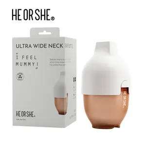 HEORSHE 240ml 8oz toptan bebek ürünleri tedarik anti kolik silikon yeni bebek biberon bebek yürümeye başlayan şişe