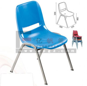 Muebles escolares Silla plegable de metal de poliéster barata Silla de Filipinas con cojín de Pu apilable - Product Image 2